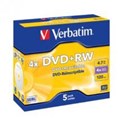 DVDRW VERBATIM 4X 47GB JEWEL CASE PK5
