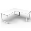 WORKSTATION CORNER RAPID DELUXE INFINITY SINGLE SIDED NO SCREEN 1500WX1500WX750DX730H MM WHITE LOOP LEG WHITE TOP