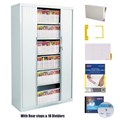TAMBOUR CABINET AVERY 1980HX1200WX500DMM 5 SHELVES OYSTER GREY WITH KIT
