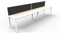 DESK RAPID INFINITY SINGLE SIDED 1200X700MM PROFILE LEG WITH SCREEN 2 PERSON NATURAL WHITE