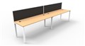 DESK RAPID INFINITY SINGLE SIDED 1200X700MM PROFILE LEG WITH SCREEN 2 PERSON BEECH