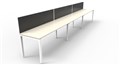 DESK RAPID INFINITY SINGLE SIDED 1200X700MM PROFILE LEG WITH SCREEN 3 PERSON NATURAL WHITE
