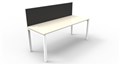 DESK RAPID INFINITY SINGLE SIDED 1800X700MM PROFILE LEG WITH SCREEN 1 PERSON NATURAL WHITE