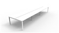 DESK RAPID INFINITY DOUBLE SIDED 1200X700MM PROFILE LEG NO SCREEN 6 PERSON NATURAL WHITE