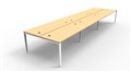 DESK RAPID INFINITY DOUBLE SIDED 1200X700MM PROFILE LEG NO SCREEN 6 PERSON BEECH