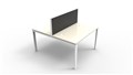 DESK RAPID INFINITY DOUBLE SIDED 1200X700MM PROFILE LEG WITH SCREEN 2 PERSON NATURAL WHITE