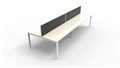 DESK RAPID INFINITY DOUBLE SIDED 1500X700MM PROFILE LEG WITH SCREEN 4 PERSON NATURAL WHITE