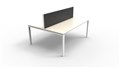 DESK RAPID INFINITY DOUBLE SIDED 1800X700MM PROFILE LEG WITH SCREEN 2 PERSON NATURAL WHITE