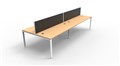 DESK RAPID INFINITY DOUBLE SIDED 1800X700MM PROFILE LEG WITH SCREEN 4 PERSON BEECH