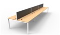 DESK RAPID INFINITY DOUBLE SIDED 1800X700MM PROFILE LEG WITH SCREEN 6 PERSON BEECH