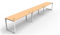 DESK RAPID INFINITY SINGLE SIDED 1800X700MM LOOP LEG NO SCREEN 3 PERSON BEECH