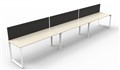 DESK RAPID INFINITY SINGLE SIDED 1200X700MM LOOP LEG WITH SCREEN 3 PERSON NATURAL WHITE