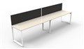 DESK RAPID INFINITY SINGLE SIDED 1800X700MM LOOP LEG WITH SCREEN 2 PERSON NATURAL WHITE