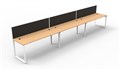 DESK RAPID INFINITY SINGLE SIDED 1800X700MM LOOP LEG WITH SCREEN 3 PERSON BEECH