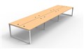 DESK RAPID INFINITY DOUBLE SIDED 1800X700MM LOOP LEG NO SCREEN 6 PERSON BEECH