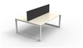 DESK RAPID INFINITY DOUBLE SIDED 1500X700MM LOOP LEG WITH SCREEN 2 PERSON NATURAL WHITE