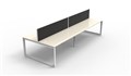 DESK RAPID INFINITY DOUBLE SIDED 1800X700MM LOOP LEG WITH SCREEN 4 PERSON NATURAL WHITE