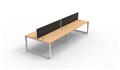 DESK RAPID INFINITY DOUBLE SIDED 1800X700MM LOOP LEG WITH SCREEN 4 PERSON BEECH