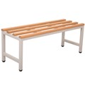 BENCH SEAT GO SINGLE SIDED 1000WX360DX400HMM SILVER FRAME LIGHT OAK MOD WOOD SLATS