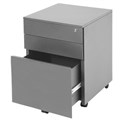 MOBILE PEDESTAL GO 460WX472DX610HMM 2 BOX DRAWERS 1 FILE DRAWER PRECIOUS SILVER