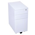 MOBILE PEDESTAL RAPIDLINE SLIMLINE 300WX472DX610HMM 2 BOX DRAWERS 1 FILE DRAWER WHITE