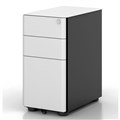 MOBILE PEDESTAL ETERNITY SLIMLINE 300WX535DX580HMM 2 BOX DRAWERS 1 FILE DRAWER BLACKWHITE
