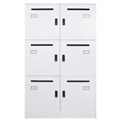 LOCKER UNIT GO 800WX486DX1345HMM 6 COMPARTMENT LOCKABLE WHITE
