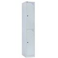 LOCKER 2 DOOR GO 380WX455DX1830HMM SILVER GREY