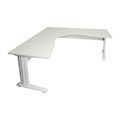 CORNER WORKSTATION RAPID SPAN 1800WX1200WX700DMM WHITE LEGS NATURAL WHITE TOP METAL MODESTY PANEL