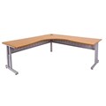 CORNER WORKSTATION RAPID SPAN 1500WX1500WX700DMM C LEG SILVER BEECH TOP METAL MODESTY PANEL