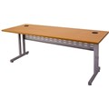 DESK RAPID SPAN 1800WX700DMM C LEG SILVER BEECH TOP METAL MODESTY PANEL