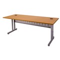 DESK RAPID SPAN 1500WX700DMM C LEG SILVER BEECH TOP METAL MODESTY PANEL
