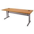 DESK RAPID SPAN 1200WX700DMM C LEG SILVER BEECH TOP METAL MODESTY PANEL