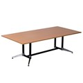 BOARDROOM TABLE RAPID TYPHOON 1800WX900DX750HMM RECTANGULAR DUAL POST BLACK FRAME BEECH TOP
