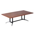 BOARDROOM TABLE RAPID TYPHOON 1800WX900DX750HMM RECTANGULAR DUAL POST BLACK FRAME CHERRY TOP