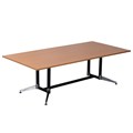 BOARDROOM TABLE RAPID TYPHOON 2400WX1200DX750HMM RECTANGULAR DUAL POST BLACK FRAME BEECH TOP