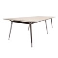 BOARDROOM TABLE RAPID AIR 2400WX1200DX750HMM SINGLE STAGE POLISHED ALUMINIUM BASE NATURAL WHITE TOP