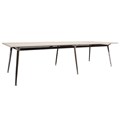 BOARDROOM TABLE RAPID AIR 3200WX1200DX750HMM 2 STAGE POLISHED ALUMINIUM BASE 2 PIECE NATURAL WHITE TOP