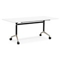 FLIP TOP TABLE RAPID TYPHOON 1500WX750DX750HMM BLACKCHROME FRAME NATURAL WHITE TOP