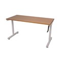 DESK HEIGHT ADJUSTABLE RAPID TRIUMPH 1800WX700DX7151015HMM MANUAL HAND CRANK WHITE FRAME BEECH TOP