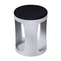 OTTOMAN CONNECT 420HX320DIAMM WHITE STEEL BASE BLACK FABRIC SEAT