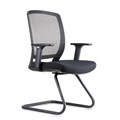 CHAIR VISITOR HARTLEY MEDIUM MESH BACK BLACK FABRIC WITH ARMS