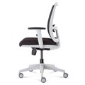 CHAIR TASK LUMINOUS WHITEGREY FRAME HIGH MESH BACK BLACK FABRIC WITH ARMS
