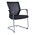 CHAIR VISITOR WMCC MESH BACK CANTILEVER CHROME FRAME BLACK