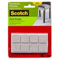 SURFACE PROTECTOR SCOTCH FELT PADS SP844 SQUARE 25X25MM BEIGE PK16