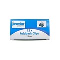 FOLDBACK CLIPS PREMIER 25MM BX12