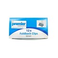 FOLDBACK CLIPS PREMIER 32MM BX12