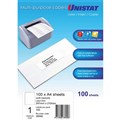 LABEL UNISTAT LASERINKJETCOPIER 38940 297X210MM WHITE BACKSLIT 1SHEET