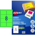 LABEL AVERY FLUORO LASER L7165FG 991X677MM GREEN 8SHEET