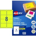 LABEL AVERY FLUORO LASER L7165FY 991X677MM YELLOW 8SHEET
